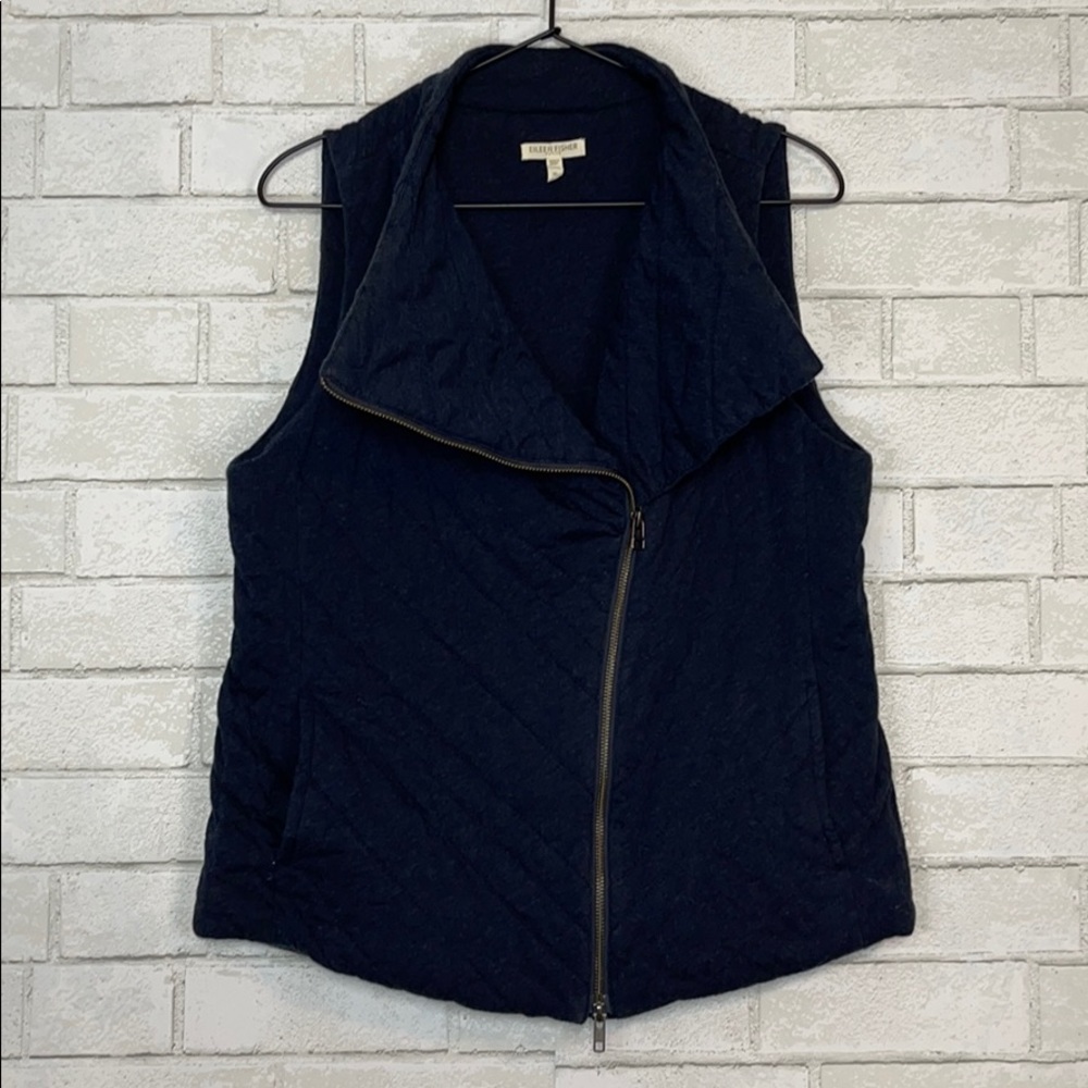 Eileen Fisher Organic Cotton Moto Vest L Petite